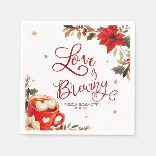 Liebe ist im Anflug Weihnachts-Brautparty Serviette