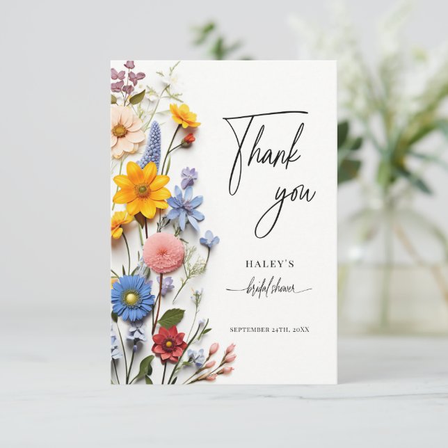 Liebe ist im blühenden Frühling Blumenkohl Brautpa Dankeskarte (Stehend Vorderseite)
