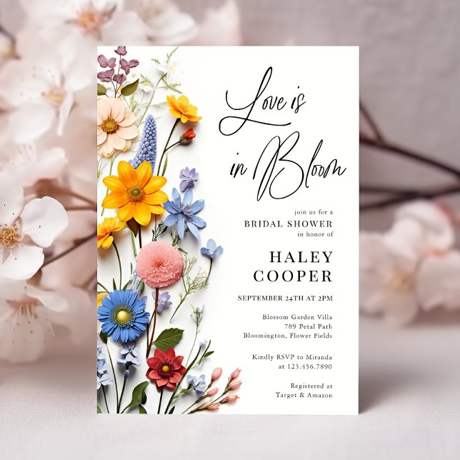 Liebe ist im blühenden Frühling Blumenkohl Brautpa Einladung (Von Creator hochgeladen)