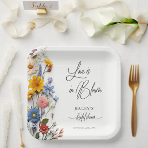 Liebe ist im blühenden Frühling Blumenkohl Brautpa Pappteller