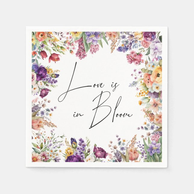 Liebe ist im blühenden Frühling-Brautparty Serviette (Vorderseite)
