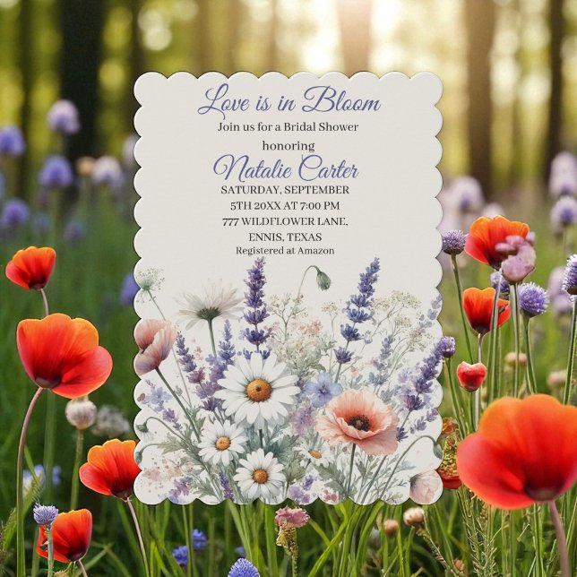 Liebe ist im Blumenzellengebirge Brautparty Einladung (Von Creator hochgeladen)
