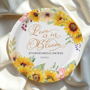 Liebe ist im Blut   Sonnenblumen-Brautparty Pappteller