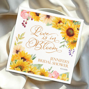 Liebe ist im Blut Sonnenblumen-Brautparty Serviette