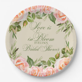 Liebe ist im Brautparty Bloom Garden Pappteller