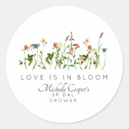 Liebe ist im Brautparty Bloom Runder Aufkleber