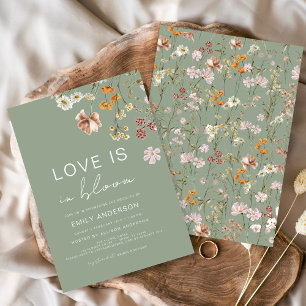 Liebe ist im Brautparty Bloom Wildblume Einladung