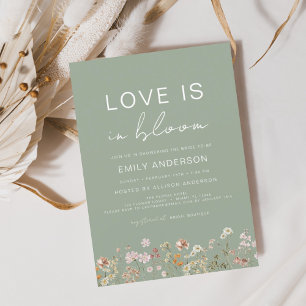 Liebe ist im Brautparty Bloom Wildblume Einladung