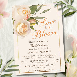 Liebe ist im Brautparty Blütenweiße Rosen Einladung