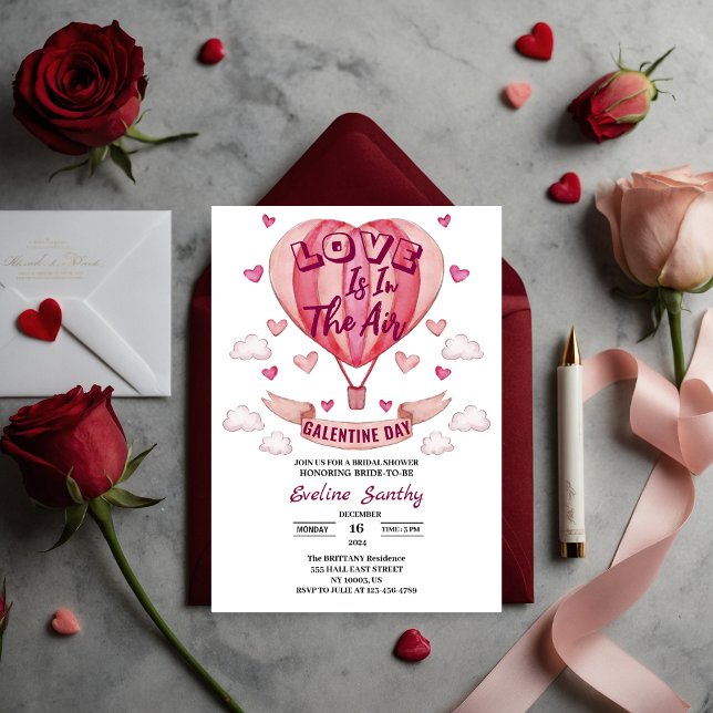 Liebe ist im Brautparty der Air Galentine Einladung (Von Creator hochgeladen)