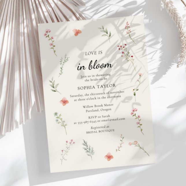 Liebe ist im Brautparty für die Wildblume Bloom Einladung (Von Creator hochgeladen)