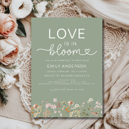 Liebe ist im Brautparty Wildblume des Bloom Heart Einladung