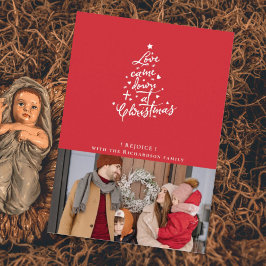 Liebe ist im Foto Weihnachtskarte abgestürzt Feiertagskarte