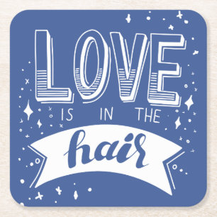 Liebe ist im Haar Rechteckiger Pappuntersetzer