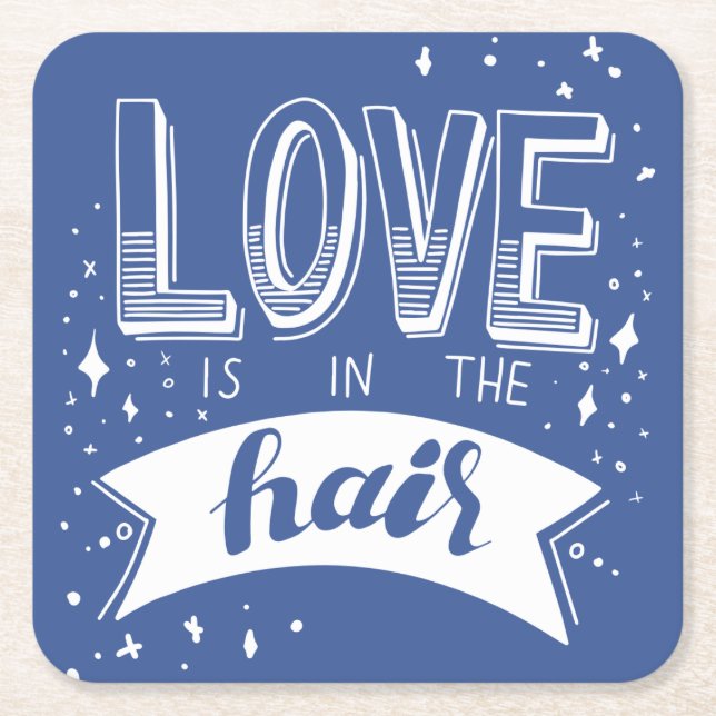Liebe ist im Haar Rechteckiger Pappuntersetzer (Vorderseite)