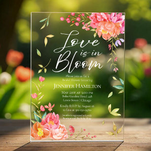 Liebe ist in Bloom   Aquarellfarbenes Brautparty Acryleinladungen