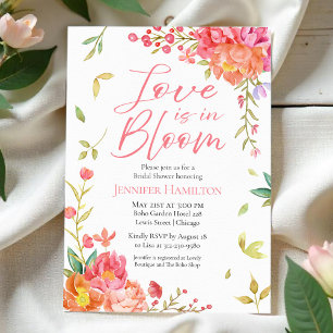 Liebe ist in Bloom Aquarellfarbenes Brautparty Einladung
