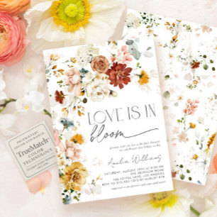 Liebe ist in Bloom Autumn Garden Blume Einladung
