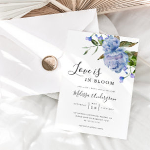 Liebe ist in Bloom Blue Brautparty Einladung
