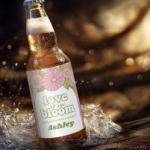 Liebe ist in Bloom - Boho Blume Brautparty Bierflaschenetikett