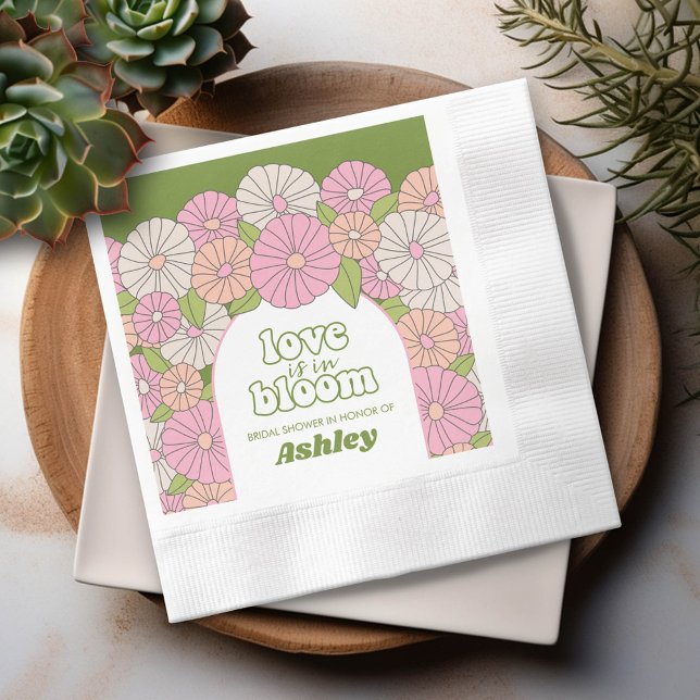 Liebe ist in Bloom - Boho Blume Brautparty Serviette (Custom Bridal Shower Napkins)