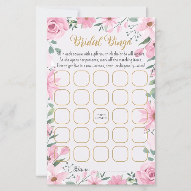 Liebe ist in Bloom Brautparty Bingo Game (Vorderseite)