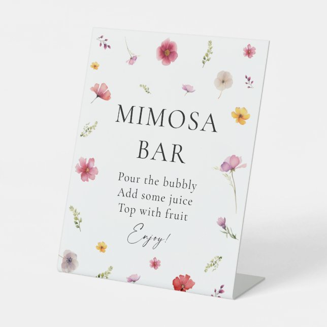 Liebe ist in Bloom Brautparty Mimosa Bar Sockelschild (Vorderseite)