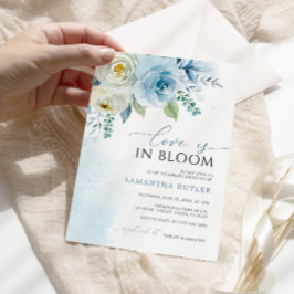 Liebe ist in Bloom Dusty Blue Floral Brautparty Einladung