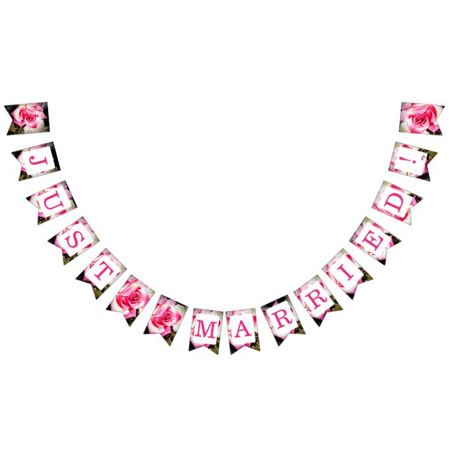 Liebe ist in Bloom Just Married Banner (Alle)