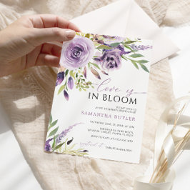 Liebe ist in Bloom Lila Rose Blumenkohl Brautparty Einladung