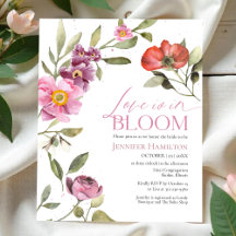 Liebe ist in Bloom Rosey Floral Brautparty Einladu