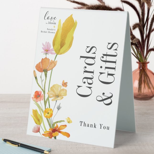 Liebe ist in Bloom Spring Brautparty Cards Geschen Tischaufsteller (In Situ (Tisch))