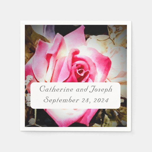 Liebe ist in Bloom Wedding Paper Napkin Serviette (Vorderseite)