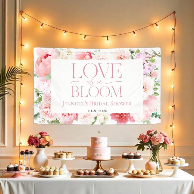 Liebe ist in Bloom | Wild Garden Frame Brautparty Banner (Von Creator hochgeladen)