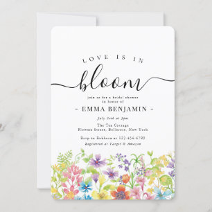 Liebe ist in Bloom Wildblume Blume Brautparty Einladung