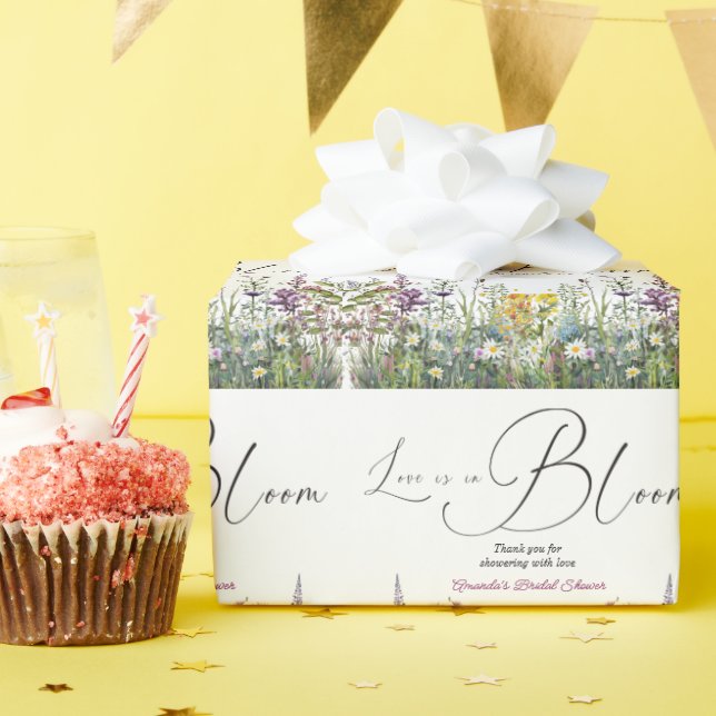 Liebe ist in Bloom Wildblume Blumenkohl Brautparty Geschenkpapier (Geburtstagsparty)