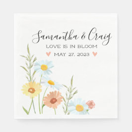 Liebe ist in Bloom Wildblume Hochzeit Napkins Serviette