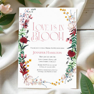 Liebe ist in Bloom Wreath Floral Brautparty Einladung