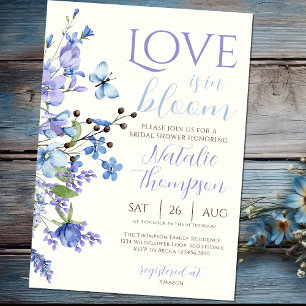 Liebe ist in blühenden Wildblume Blumenkohl Brautp Einladung