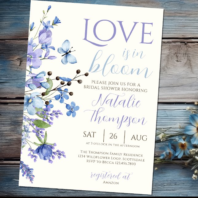 Liebe ist in blühenden Wildblume Blumenkohl Brautp Einladung (Von Creator hochgeladen)