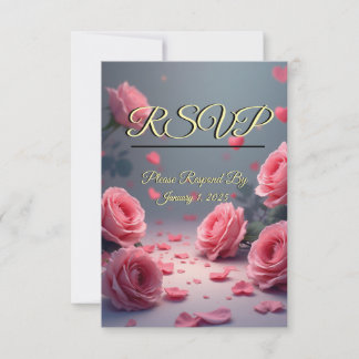 Liebe ist in Blüte beantworten Sie bitte rosafarbe RSVP Karte