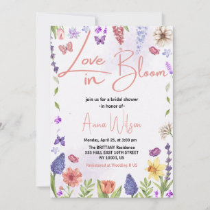 Liebe ist in Blüte Brunch und Bubbly Brautparty Einladung