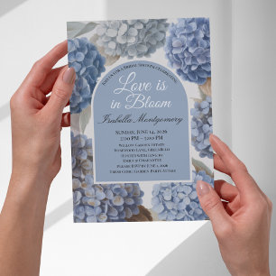 Liebe ist in Blüte - Klassische Blaue Hortensie Einladung