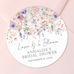 Liebe ist in Blüte Wildflower Brautparty Runder Aufkleber