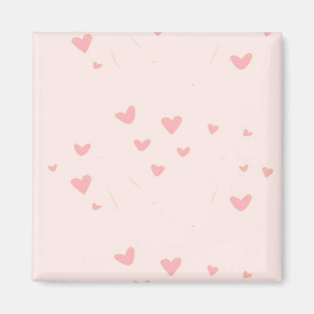 Liebe ist in den rosa Herzen Magnet (Vorne)