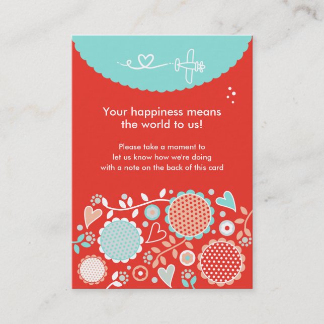 Liebe ist in der Air Feedback Chubby Business Card Visitenkarte (Vorderseite)