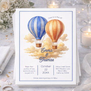 Liebe ist in der Air Hot Air Ballon Reisen Hochzei Einladung
