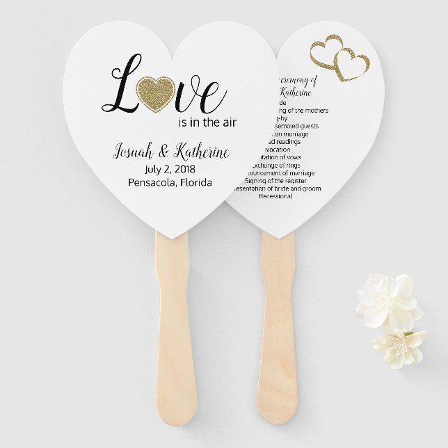 Liebe ist in der Air Wedding Program Fan Fächer (Vorne und Hinten)