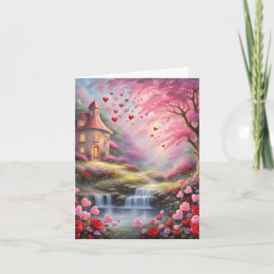 Liebe ist in der Fantasy Landschaft Valentine Karte