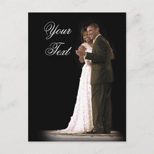 Liebe ist in der Luft, das erste Paar tanzen Postkarte (Vorderseite)